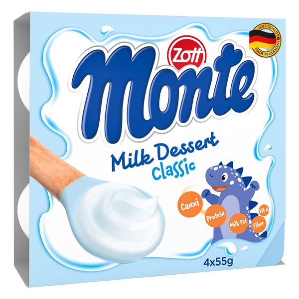 Lốc 4 hũ váng sữa Monte Classic 55g vị thanh sánh mịn - AVAKids.com
