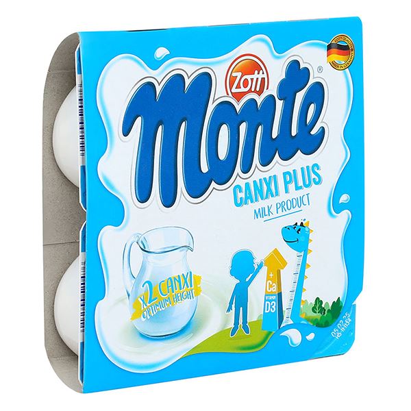 Lốc 4 váng sữa Zott Monte Canxi Plus 55g (Từ 6 tháng) chính hãng - AVAKids.com