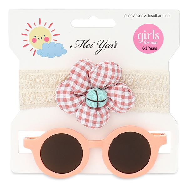 Set kính mát kèm băng đô cam HappyTime 514408 chống UV - AVAKids.com
