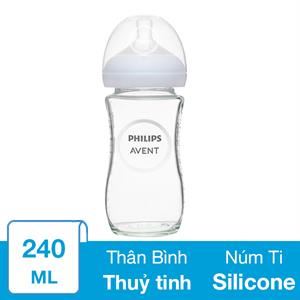 Bình Sữa Thủy Tinh Philips Avent Scy933/01 Cổ Rộng 240 Ml (Từ 1 Tháng)