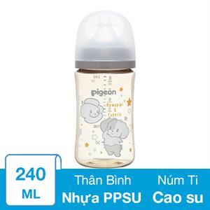 Bình sữa cổ rộng Pigeon Howapipi WN3 màu xám