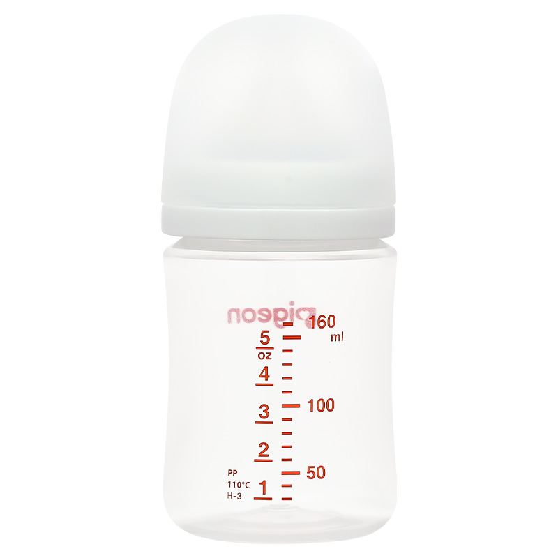 Bình sữa nhựa PP Pigeon Softouch Baby-Friendly World cổ rộng 160 ml (0 - 3 tháng)