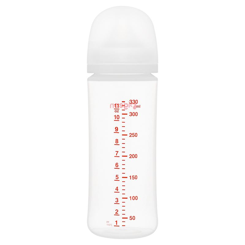 Bình sữa nhựa PP Pigeon Softouch Baby-Friendly World cổ rộng 330 ml (từ 6 tháng)