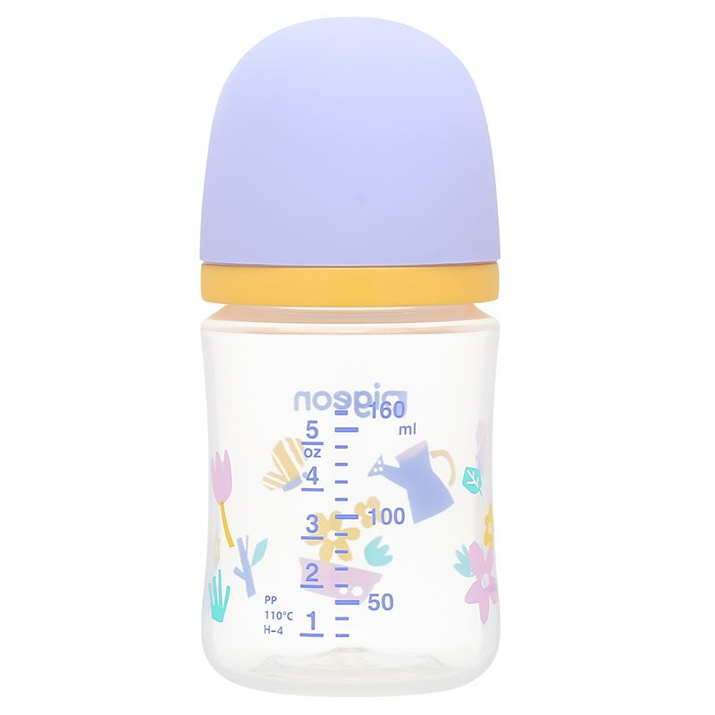 Bình sữa nhựa PP Pigeon Softouch Baby-Friendly World cổ rộng 160 ml - Mùa xuân (0 - 3 tháng)