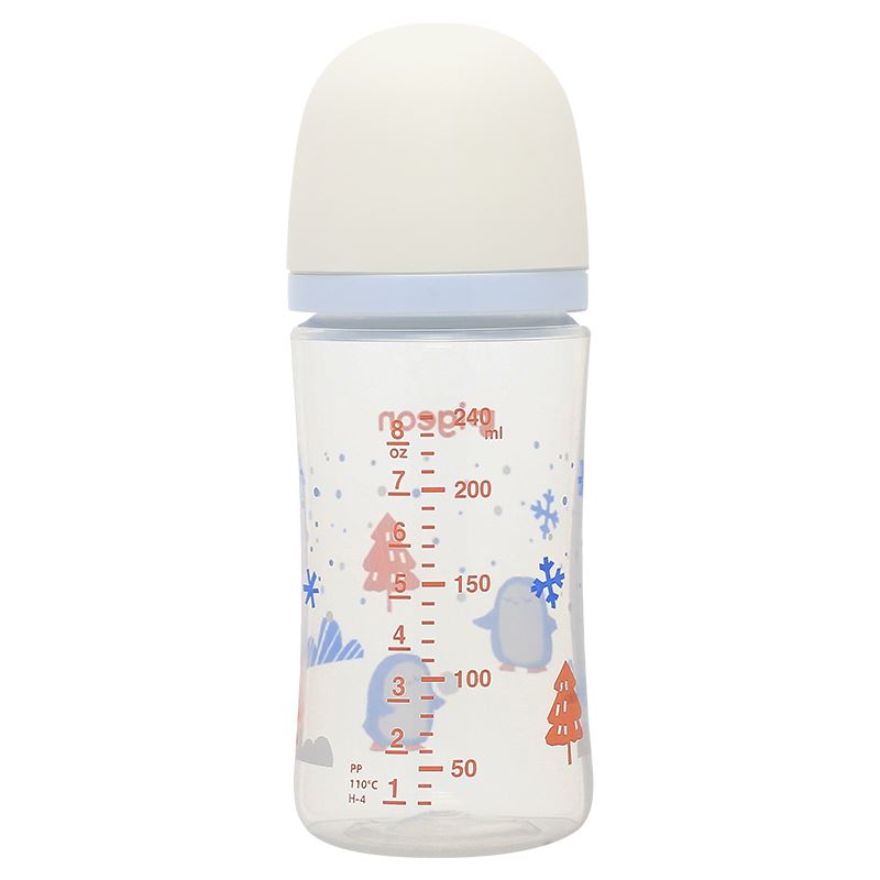 Bình sữa nhựa PP Pigeon Softouch Baby-Friendly World cổ rộng 240 ml - Mùa đông (từ 3 tháng)