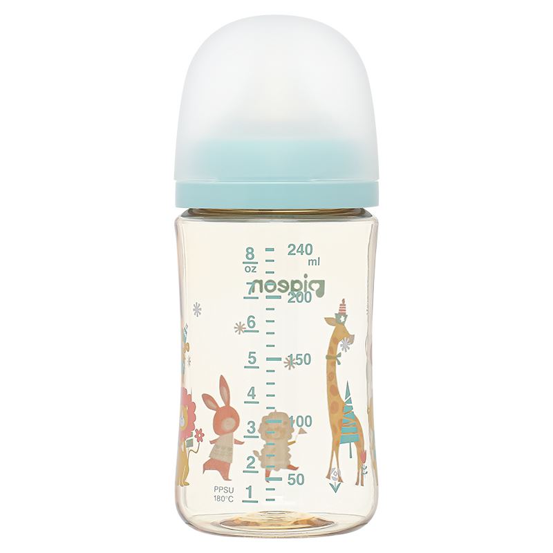 Bình sữa nhựa PPSU Pigeon Plus WN3 cổ rộng 240 ml (từ 3 tháng)