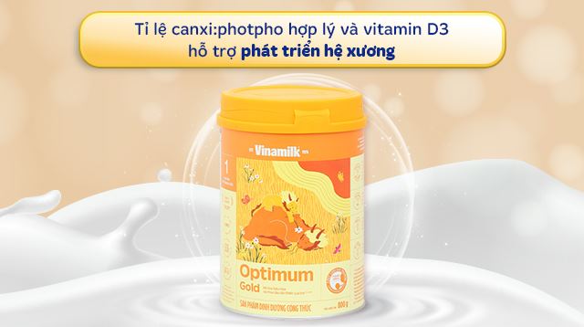 Sữa bột Optimum Gold số 1 800g (0 - 6 tháng) - Canxi và photpho được bổ sung theo tỉ lệ hợp lý giúp bé tăng chiều cao
