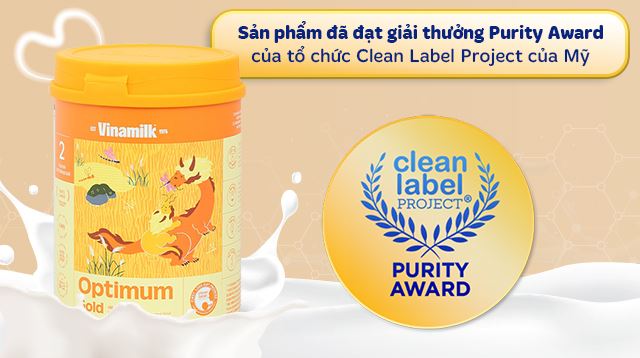 Sữa bột Optimum Gold số 2 đạt giải thưởng Purity Award