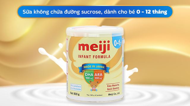 Sữa công thức dành cho bé từ 0 - 12 tháng tuổi không chứa đường sucrose
