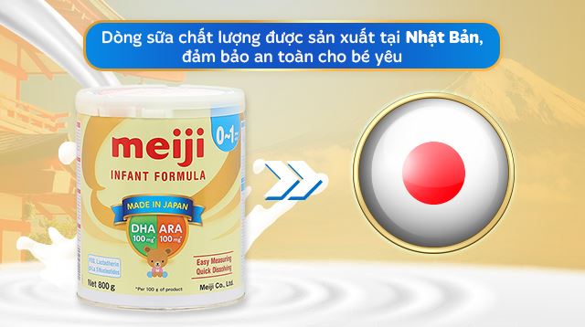 Dòng sữa Meiji chất lượng, được sản xuất tại Nhật Bản