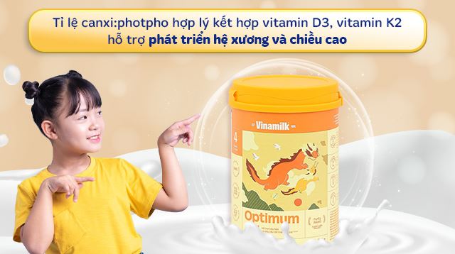Sữa bột Optimum Gold số 4 hỗ trợ cho hệ xương của bé