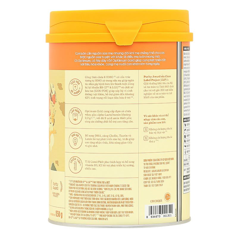 Combo 2 sữa bột Optimum Gold số 4 hương vani 1.45 kg (2 - 6 tuổi) - Giao bao bì ngẫu nhiên 6