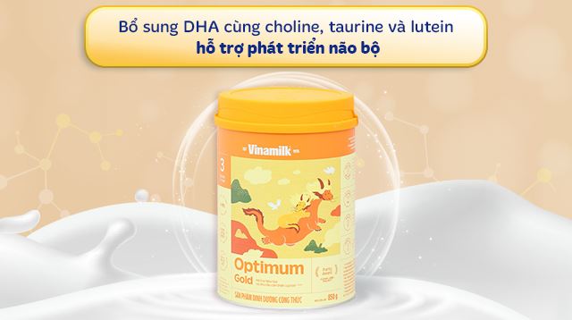 Sữa bột Optimum Gold số 3 850g (1 - 2 tuổi) - Bổ sung hàm lượng DHA, ARA kết hợp cùng choline, taurine và lutein giúp phát triển trí não, thị giác