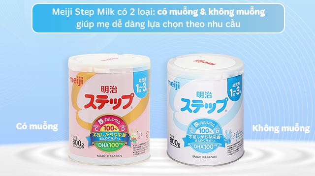 Step Milk có 2 bao bì có muỗng và không muỗng cho mẹ dễ dàng lựa chọn Step Milk có 2 bao bì có muỗng và không muỗng cho mẹ dễ dàng lựa chọn