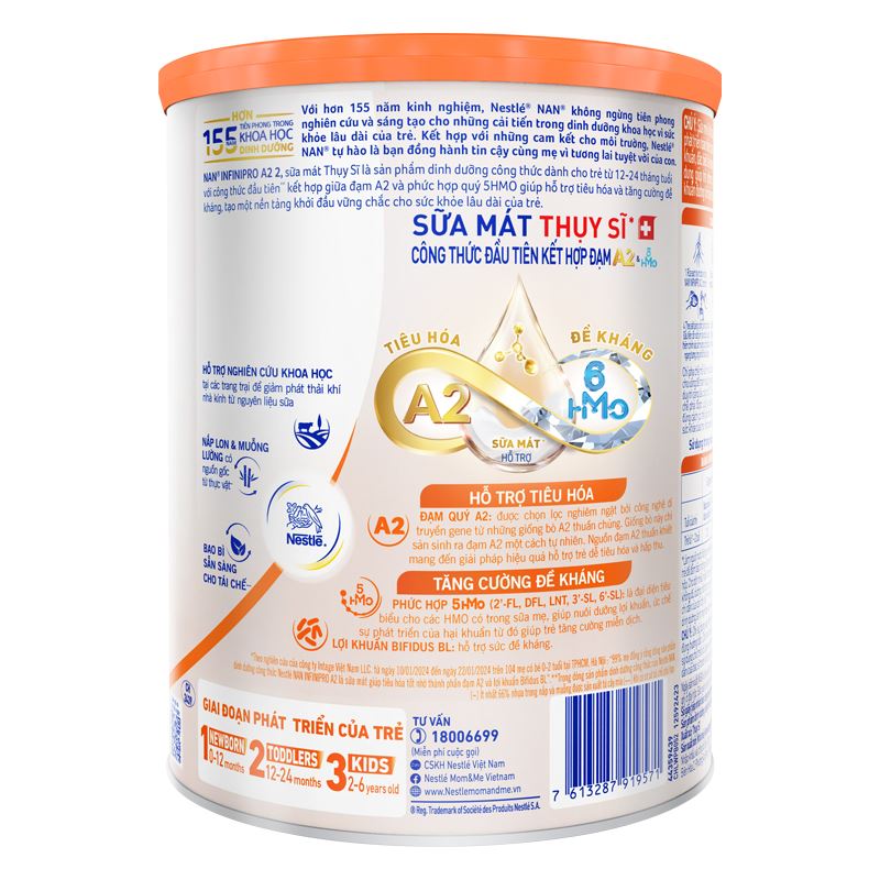 Sữa bột NAN InfiniPro A2 số 2 (đạm quý A2) 400g (1 - 2 tuổi) - Giao bao bì ngẫu nhiên 13