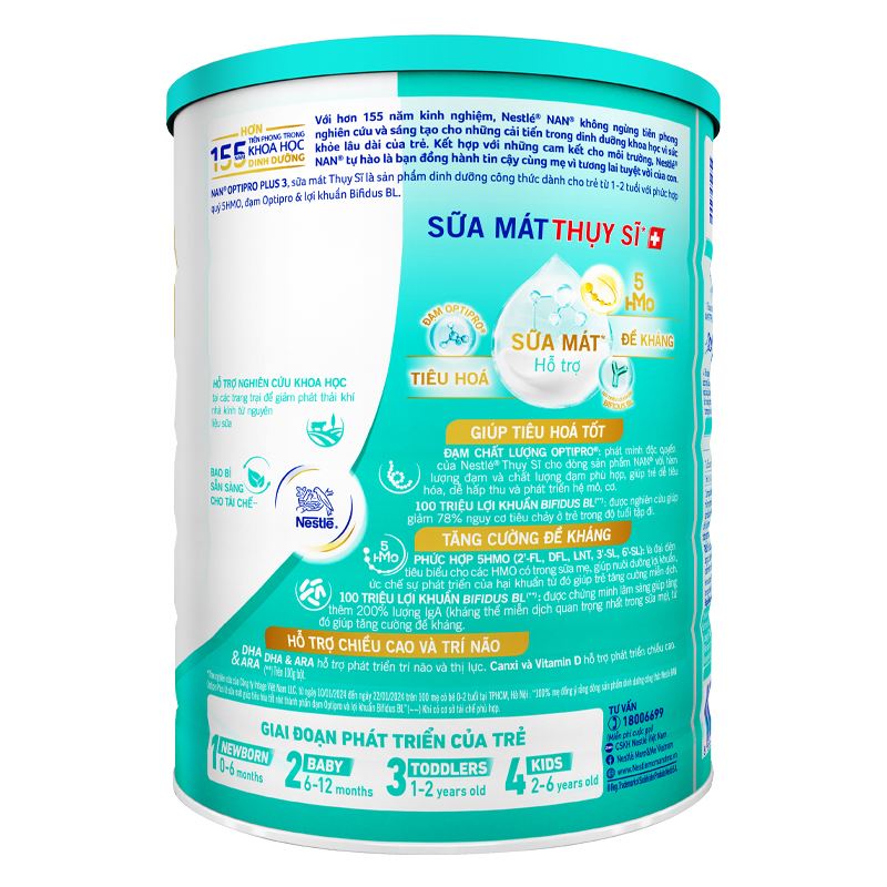 Sữa bột NAN Optipro Plus số 3 800g (1 - 2 tuổi) - Giao bao bì ngẫu nhiên 9