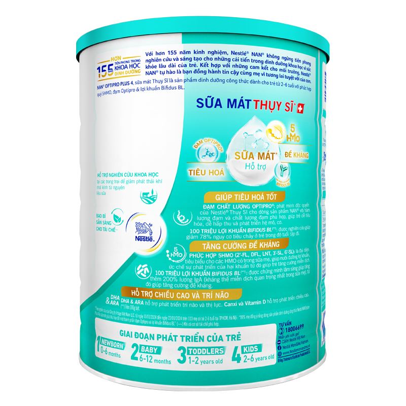 Combo 2 sữa bột NAN Optipro Plus số 4 1.5 kg (2 - 6 tuổi) - Giao bao bì ngẫu nhiên 15