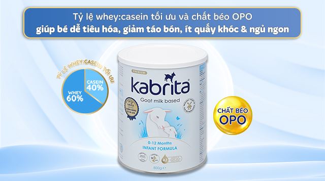Tỉ lệ whey:casein tối ưu cùng chất béo OPO hỗ trợ bé khỏe tiêu hóa
