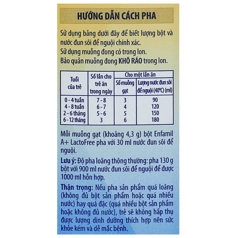 Sữa bột Enfamil A+ LactoFree 400g (0 - 12 tháng) dành cho trẻ không dung nạp đường lactose 14