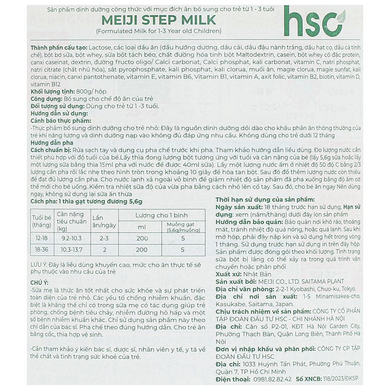 Sữa bột nội địa Nhật Meiji Step Milk có muỗng 800g (1 - 3 tuổi) - Giao bao bì ngẫu nhiên 6