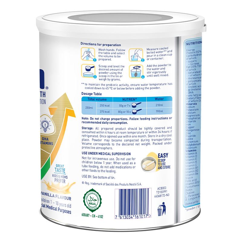 Sữa bột Nutren Junior hương vani 400g (1 - 10 tuổi) - Giao bao bì ngẫu nhiên 10
