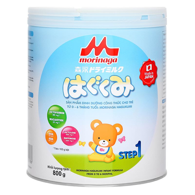 Sữa bột Morinaga Hagukumi số 1 800g (0 - 6 tháng) (mẫu mới)