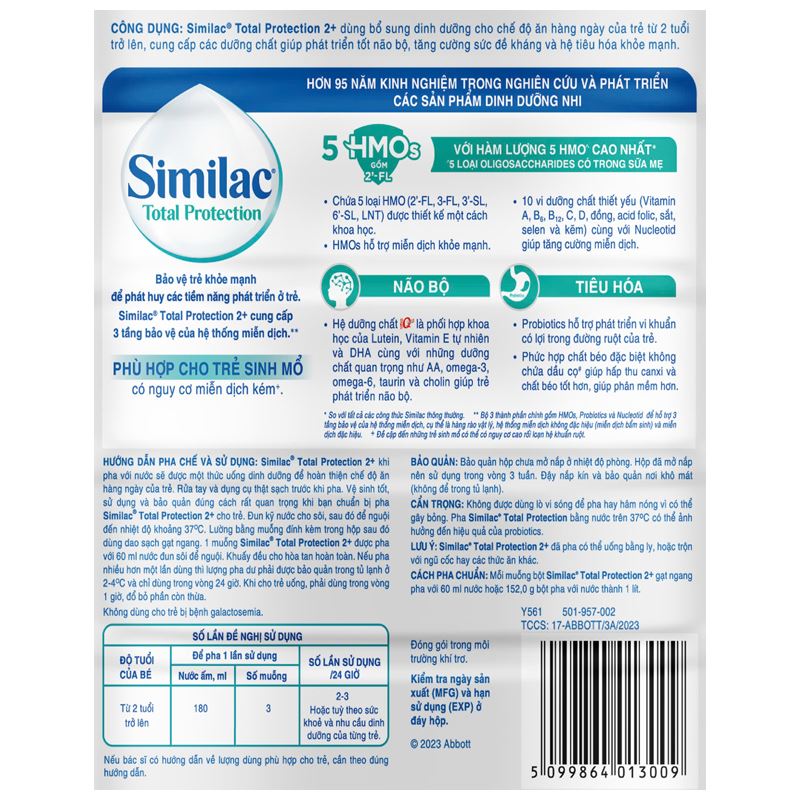 Combo 6 hộp sữa bột Similac Total Protection 2+ 800g (từ 2 tuổi) - Giao bao bì ngẫu nhiên 8
