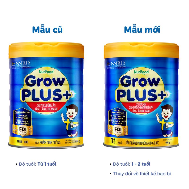 Sữa bột Nutifood GrowPLUS+ xanh 1+ hương vani 1.5 kg (1 - 2 tuổi) giúp tăng cân 9