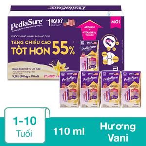 Thùng 48 Hộp Sữa Pha Sẵn Abbott Pediasure Hương Vani 110 Ml (1 - 10 Tuổi) - Giao Bao Bì Ngẫu Nhiên