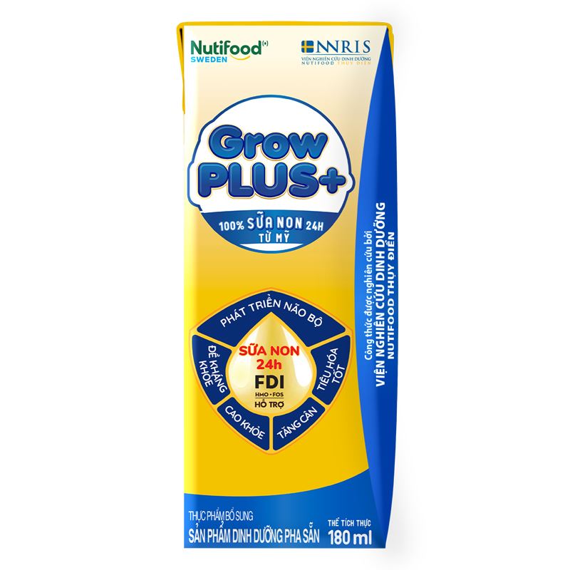 Thùng 48 hộp sữa non pha sẵn Nutifood GrowPLUS+ vàng hương vani 180 ml (từ 2 tuổi) 17