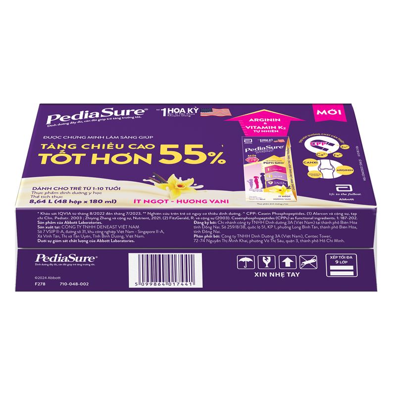 Thùng 48 hộp sữa pha sẵn Abbott PediaSure hương vani 180 ml (1 - 10 tuổi) - Giao bao bì ngẫu nhiên 4