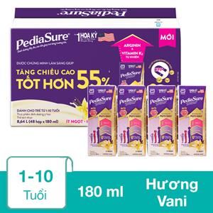 Thùng 48 Hộp Sữa Pha Sẵn Abbott Pediasure Hương Vani 180 Ml (1 - 10 Tuổi) - Giao Bao Bì Ngẫu Nhiên