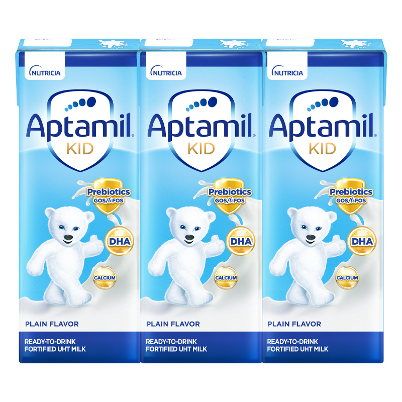 Lốc 3 hộp sữa pha sẵn Aptamil Kid 180 ml (từ 1 tuổi) - Giao bao bì ngẫu nhiên
