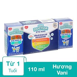 Lốc 4 Hộp Sữa Pha Sẵn Kun Doctor Eye Max Hương Vani 110 Ml (Từ 1 Tuổi)