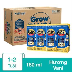 Thùng 48 Hộp Sữa Pha Sẵn Nutifood Growplus+ Xanh 1+ Hương Vani 180 Ml Cho Trẻ Biếng Ăn (1 - 2 Tuổi)