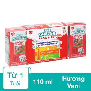 Lốc 4 Hộp Sữa Pha Sẵn Kun Doctor Grow Plus+ Hương Vani 110 Ml Cho Trẻ Suy Dinh Dưỡng, Thấp Còi (Từ 1 Tuổi)