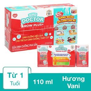 Thùng 48 Hộp Sữa Pha Sẵn Kun Doctor Grow Plus+ Hương Vani 110 Ml Cho Trẻ Suy Dinh Dưỡng, Thấp Còi (Từ 1 Tuổi)