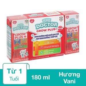 Lốc 4 Hộp Sữa Pha Sẵn Kun Doctor Grow Plus+ Hương Vani 180 Ml Cho Trẻ Suy Dinh Dưỡng, Thấp Còi (Từ 1 Tuổi)