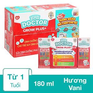 Thùng 48 Hộp Sữa Pha Sẵn Kun Doctor Grow Plus+ Hương Vani 180 Ml Cho Trẻ Suy Dinh Dưỡng, Thấp Còi (Từ 1 Tuổi)