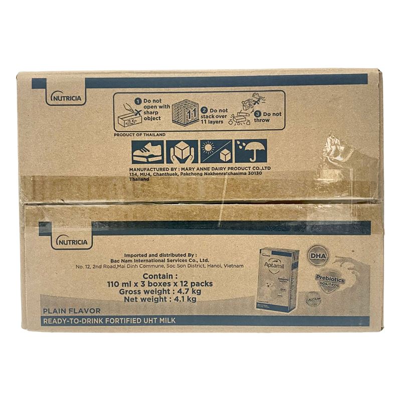 Thùng 36 hộp sữa pha sẵn Aptamil Kid 110 ml (từ 1 tuổi)