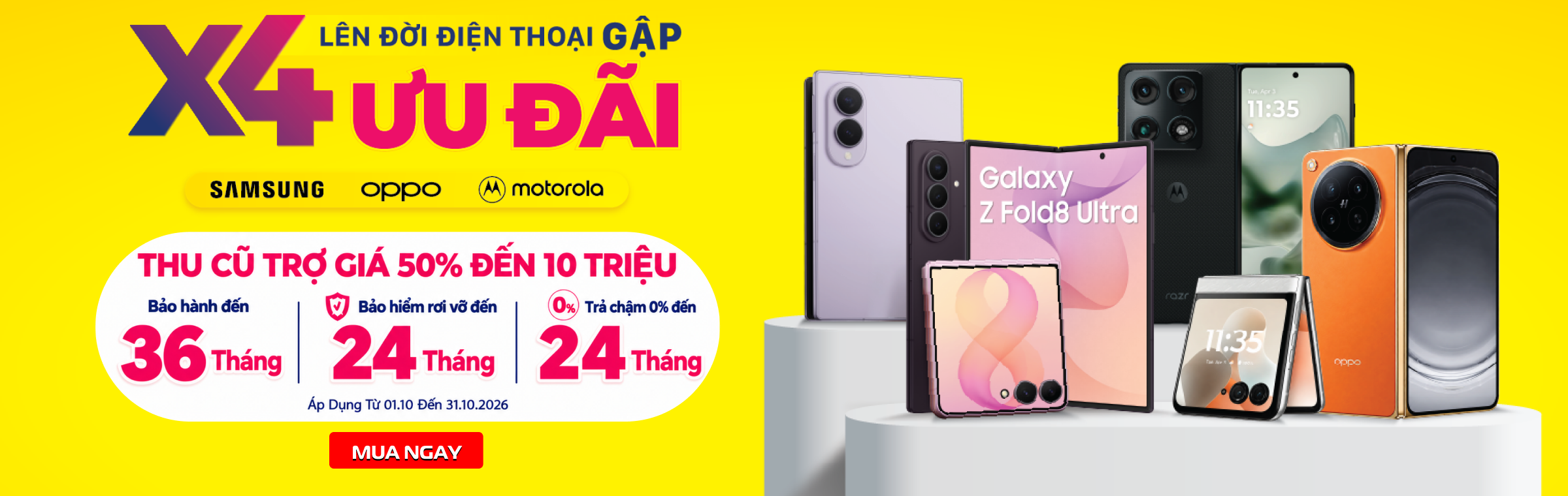 Lên đời điện thoại gập - Thu cũ trợ giá 50% đến 10 triệu