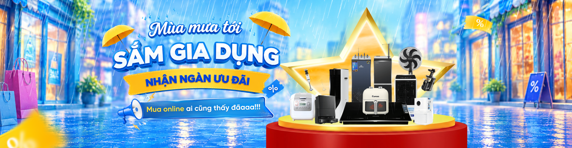 Mua thiết bị điện gia dụng chính hãng, giá rẻ, nhiều ưu đãi hấp dẫn