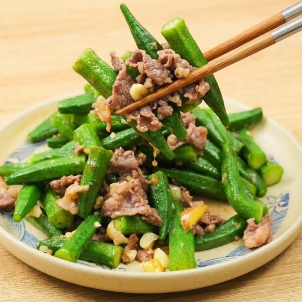 Đậu bắp xào thịt bò