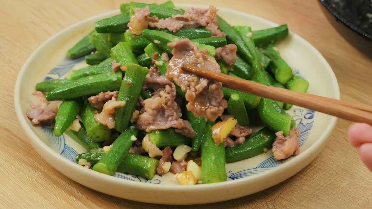 Đậu bắp xào thịt bò