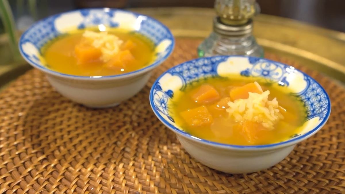 Cách nấu chè bí đỏ gạo nếp
