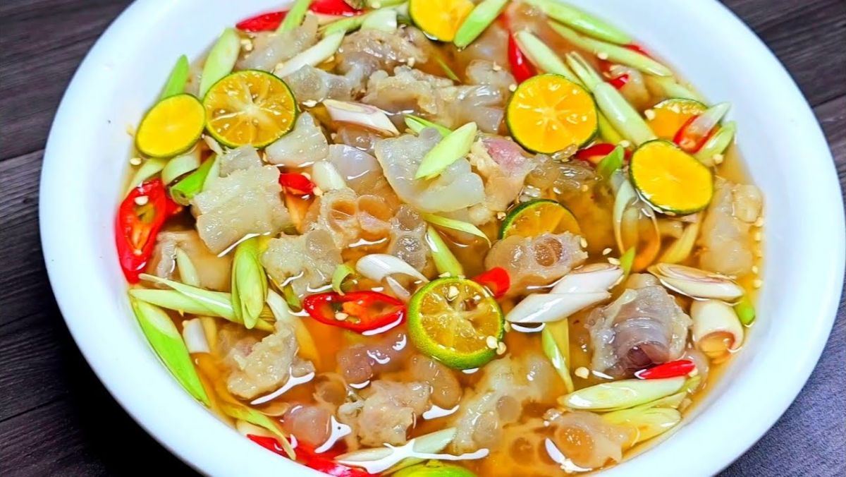 Nguyên liệu gan bò ngâm sả tắc