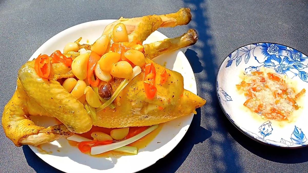 gà hấp tỏi
