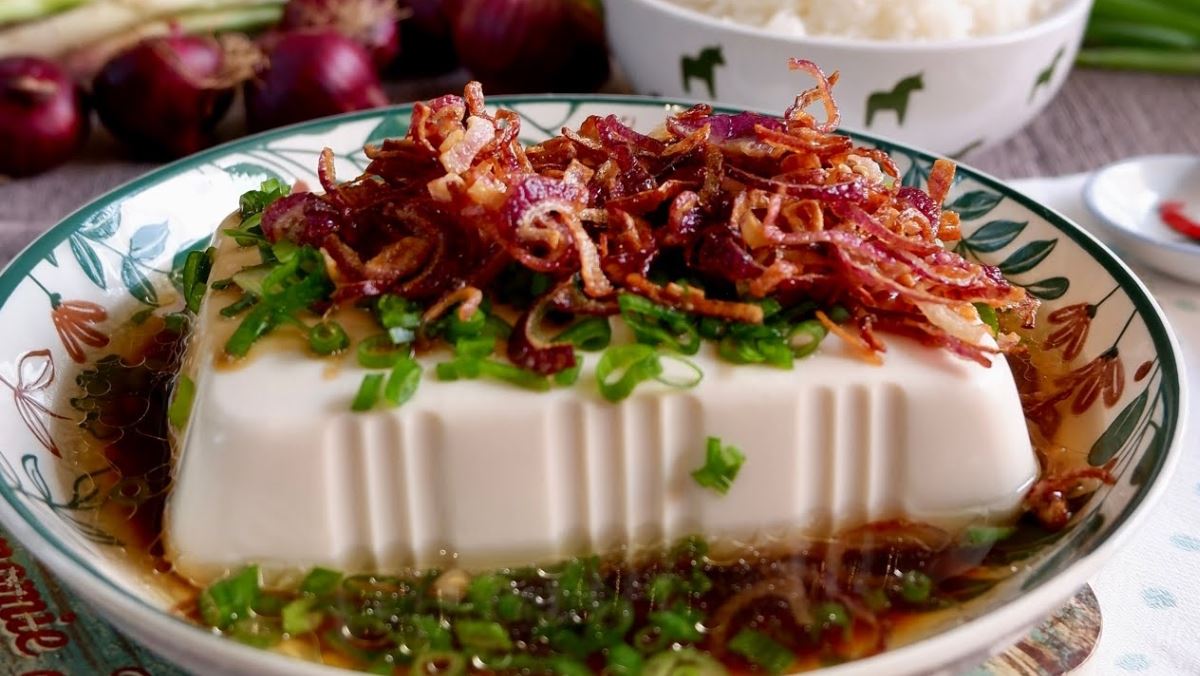 đậu hũ non sốt xì dầu