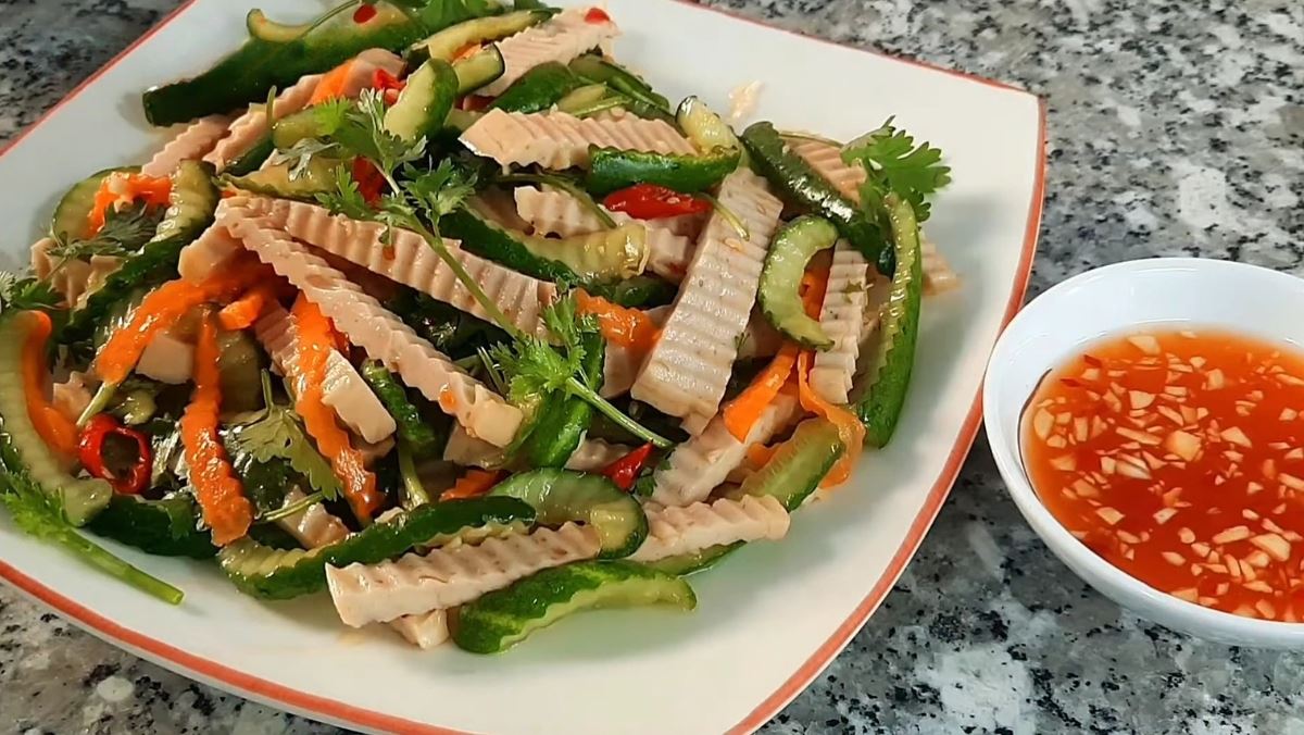 Công thức trộn nộm giò lụa dưa chuột