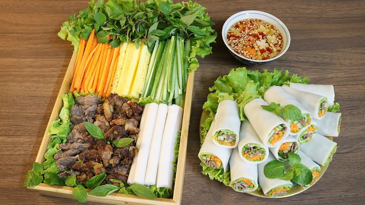 nguyên liệu làm phở cuốn